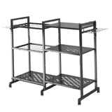 Maxbell Garden Tool Organizer with Storage Hooks Metal Tool Shelf for Shed Home