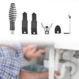 Maxbell 5Pcs Drain Cleaner Combination Cutter Heads Maintenance Toilet Cleaning Tool