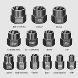 Maxbell 13x Socket Tool Repairing Tools Portable Drive Impact Bolt Nut Extractor Set