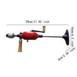 Maxbell Hand Drill Red Carpentry Tool Easy to Use DIY Accessories Woodwork Hand Tool