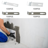 Maxbell 100x Wall Mounted Hook Fasteners DIY Enthusiasts Tile Fixed Mounting K Hooks Aluminum 9x0.2x1.6cm