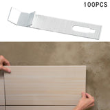 Maxbell 100x Wall Mounted Hook Fasteners DIY Enthusiasts Tile Fixed Mounting K Hooks Aluminum 9x0.2x1.6cm
