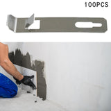 Maxbell 100x Wall Mounted Hook Fasteners DIY Enthusiasts Tile Fixed Mounting K Hooks Steel 9x0.1x1.9cm