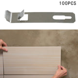 Maxbell 100x Wall Mounted Hook Fasteners DIY Enthusiasts Tile Fixed Mounting K Hooks Steel 9x0.1x1.9cm