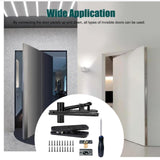 Maxbell Hidden Door Hinge Pivot Hinge Kit Sturdy for Bookshelf Door Stainless Steel