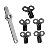 Maxbell 5 Radiator Bleed Key and 1 Radiator Key Wrench Radiator Spanner for Bleeding With 5 Black Keys