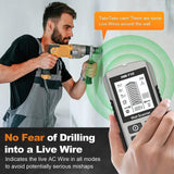 Maxbell 5 in 1 Stud Finder Wall Scanner Auto Calibration 15x6.7x3cm with Audio Alarm Silvery