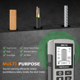 Maxbell 5 in 1 Stud Finder Wall Scanner Auto Calibration 15x6.7x3cm with Audio Alarm Silvery