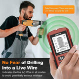 Maxbell 5 in 1 Stud Finder Wall Scanner Auto Calibration 15x6.7x3cm with Audio Alarm Red