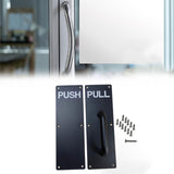 Maxbell Stainless Steel Door Handles Sturdy Pull Push Handles for Hotels Public Home PUSH PULL Black