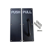 Maxbell Stainless Steel Door Handles Sturdy Pull Push Handles for Hotels Public Home PUSH PULL Black