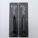 Maxbell Stainless Steel Door Handles Sturdy Pull Push Handles for Hotels Public Home PUSH PULL Black