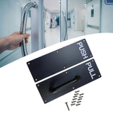Maxbell Stainless Steel Door Handles Sturdy Pull Push Handles for Hotels Public Home PUSH PULL Black