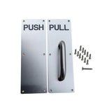 Maxbell Stainless Steel Door Handles Sturdy Pull Push Handles for Hotels Public Home PUSH PULL Silver
