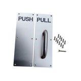 Maxbell Stainless Steel Door Handles Sturdy Pull Push Handles for Hotels Public Home PUSH PULL Silver