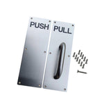 Maxbell Stainless Steel Door Handles Sturdy Pull Push Handles for Hotels Public Home PUSH PULL Silver