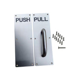 Maxbell Stainless Steel Door Handles Sturdy Pull Push Handles for Hotels Public Home PUSH PULL Silver