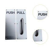 Maxbell Stainless Steel Door Handles Sturdy Pull Push Handles for Hotels Public Home PUSH PULL Silver