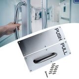 Maxbell Stainless Steel Door Handles Sturdy Pull Push Handles for Hotels Public Home PUSH PULL Silver