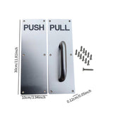 Maxbell Stainless Steel Door Handles Sturdy Pull Push Handles for Hotels Public Home PUSH PULL Silver