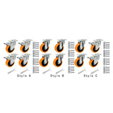 Maxbell 4 Pieces Swivel Caster Wheels Accessory Plate Casters for Trolleys Furniture Style A