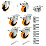 Maxbell 4 Pieces Swivel Caster Wheels Accessory Plate Casters for Trolleys Furniture Style A