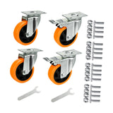 Maxbell 4 Pieces Swivel Caster Wheels Accessory Plate Casters for Trolleys Furniture Style C