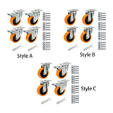 Maxbell 4Pcs Swivel Caster Wheels Accessories Replaces for Equipment Carts Workbench Style A