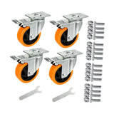 Maxbell 4Pcs Swivel Caster Wheels Accessories Replaces for Equipment Carts Workbench Style A