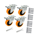 Maxbell 4Pcs Swivel Caster Wheels Accessories Replaces for Equipment Carts Workbench Style A