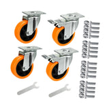 Maxbell 4Pcs Swivel Caster Wheels Accessories Replaces for Equipment Carts Workbench Style C