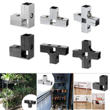 Maxbell Clamp Connector for 1" x 1" Square Tube Easily Install Sturdy Aluminum Alloy Silvery L Shape