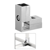 Maxbell Clamp Connector for 1" x 1" Square Tube Easily Install Sturdy Aluminum Alloy Silvery L Shape