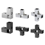 Maxbell Clamp Connector for 1" x 1" Square Tube Easily Install Sturdy Aluminum Alloy Silvery L Shape