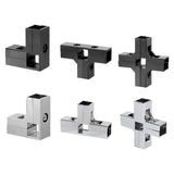 Maxbell Clamp Connector for 1" x 1" Square Tube Easily Install Sturdy Aluminum Alloy Silvery L Shape