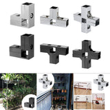 Maxbell Clamp Connector for 1" x 1" Square Tube Easily Install Sturdy Aluminum Alloy Silvery L Shape