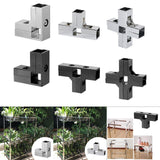 Maxbell Clamp Connector for 1" x 1" Square Tube Easily Install Sturdy Aluminum Alloy Silvery L Shape