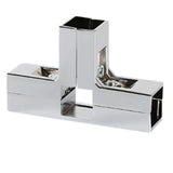 Maxbell Clamp Connector for 1" x 1" Square Tube Easily Install Sturdy Aluminum Alloy Silvery T Shape