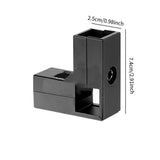 Maxbell Clamp Connector for 1" x 1" Square Tube Easily Install Sturdy Aluminum Alloy Black L Shape