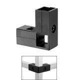 Maxbell Clamp Connector for 1" x 1" Square Tube Easily Install Sturdy Aluminum Alloy Black L Shape