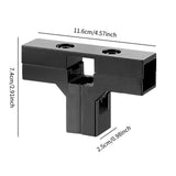 Maxbell Clamp Connector for 1" x 1" Square Tube Easily Install Sturdy Aluminum Alloy Black T Shape
