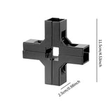 Maxbell Clamp Connector for 1" x 1" Square Tube Easily Install Sturdy Aluminum Alloy Black Cross Shape