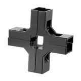 Maxbell Clamp Connector for 1" x 1" Square Tube Easily Install Sturdy Aluminum Alloy Black Cross Shape