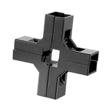 Maxbell Clamp Connector for 1" x 1" Square Tube Easily Install Sturdy Aluminum Alloy Black Cross Shape