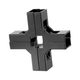 Maxbell Clamp Connector for 1" x 1" Square Tube Easily Install Sturdy Aluminum Alloy Black Cross Shape