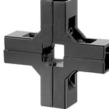 Maxbell Clamp Connector for 1" x 1" Square Tube Easily Install Sturdy Aluminum Alloy Black Cross Shape
