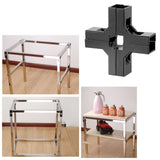 Maxbell Clamp Connector for 1" x 1" Square Tube Easily Install Sturdy Aluminum Alloy Black Cross Shape