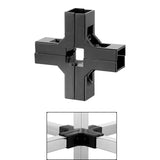 Maxbell Clamp Connector for 1" x 1" Square Tube Easily Install Sturdy Aluminum Alloy Black Cross Shape