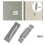 Maxbell 2Pcs Door Handles Sturdy Door Pull Push Plates for Public Office Restaurants 30cm x 8cm x 0.12cm
