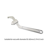 Maxbell Side Hole Hook Nut Wrench Repair Tool for Machine Tools Mechanical Equipment Round head 9.5cm to sixteen.5cm